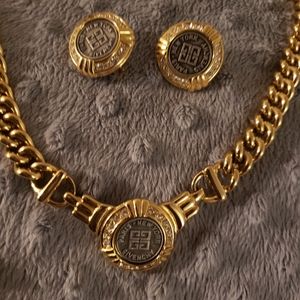 Vintage givenchy  necklace and clip earings set
